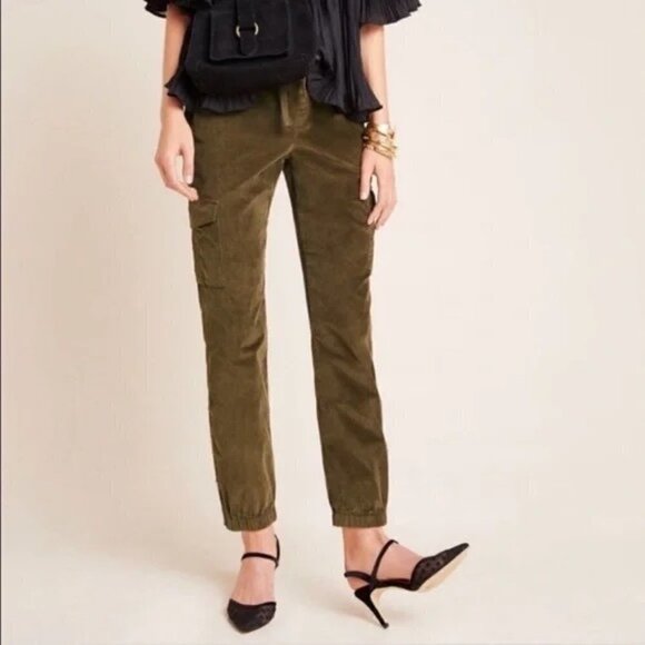 SANCTUARY Olive green Corduroy Cargo Jogger pull on Pants size 1X - Picture 1 of 16